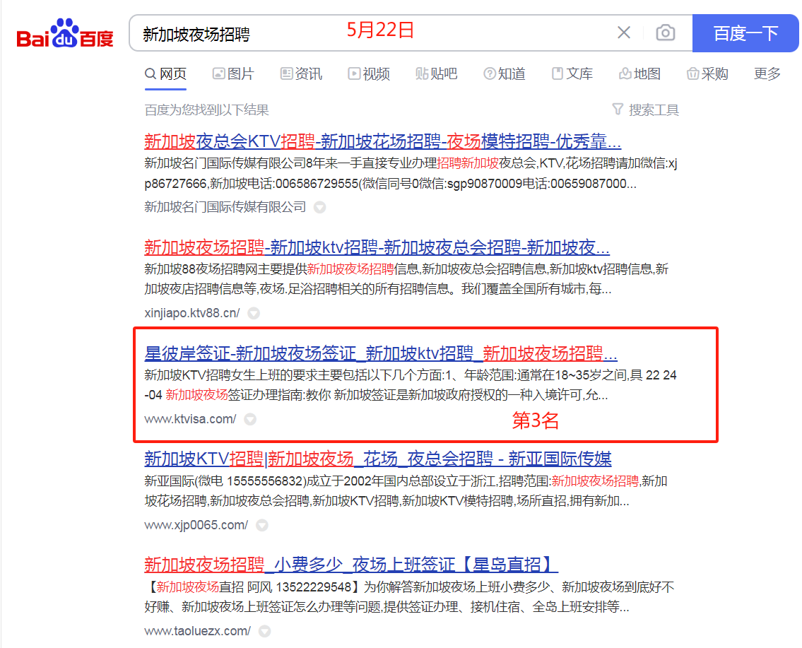 新加坡簽證指定關(guān)鍵詞優(yōu)化案例
